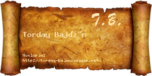 Torday Baján névjegykártya